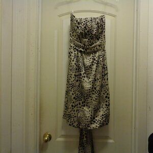 ANIMAL COCKTAIL SATINY BUBBLE DRESS W BIG BOW NWT BY KITTY LG